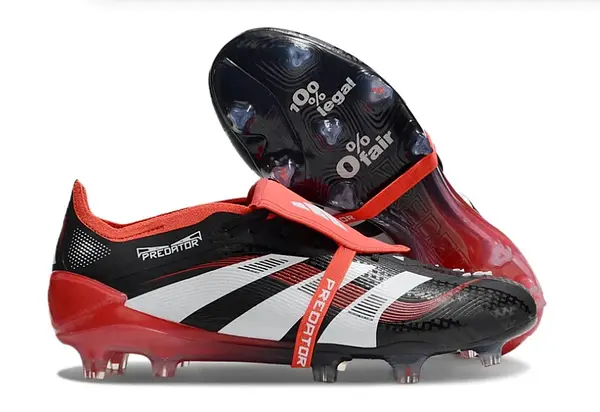 Guayo Adidas Predator Negro Rojo Con Lengua
